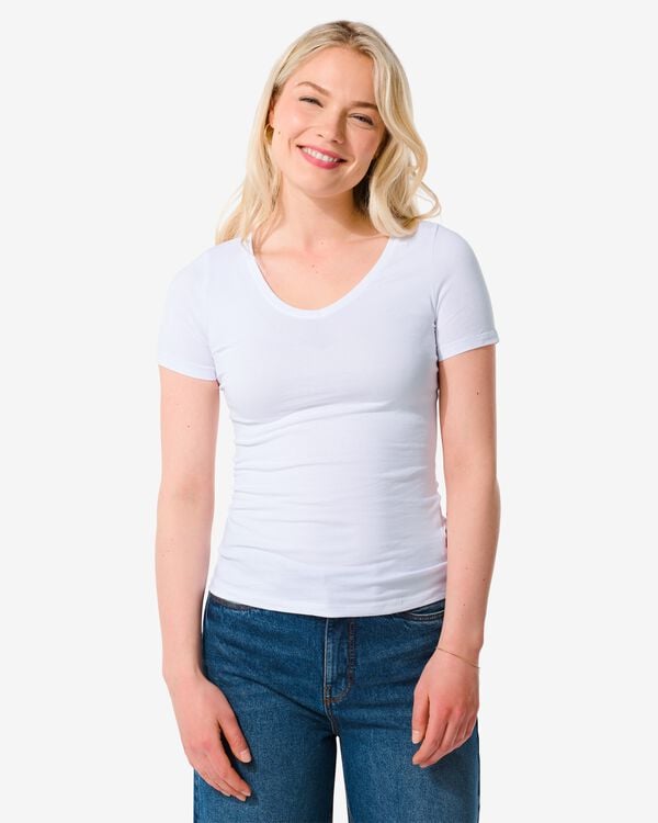 T-shirt met v-hals voor dames kopen? shop nu online - HEMA