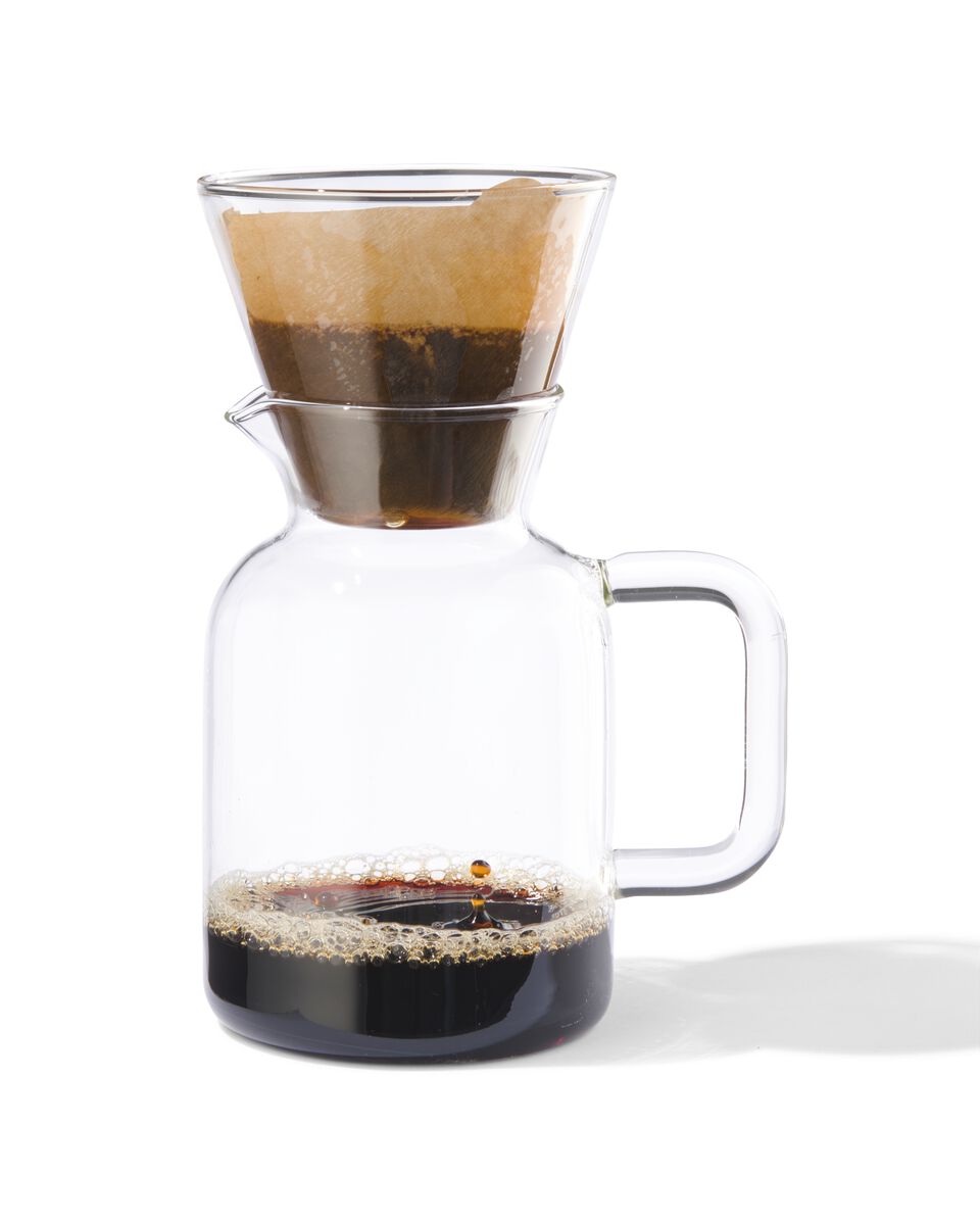 koffiekan met filter Koffiebinkie glas 600ml - HEMA