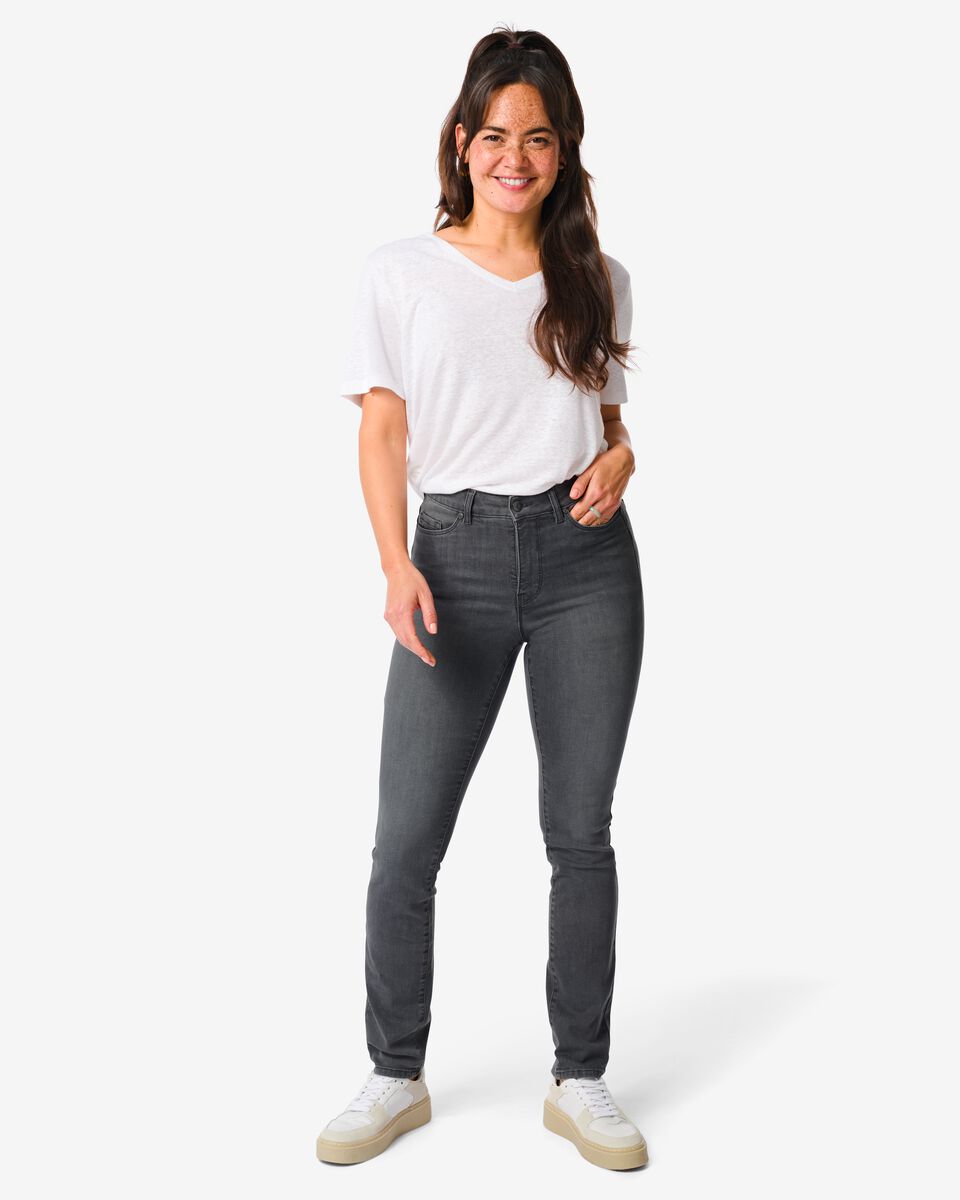 dames jeans - shaping skinny fit middengrijs - HEMA