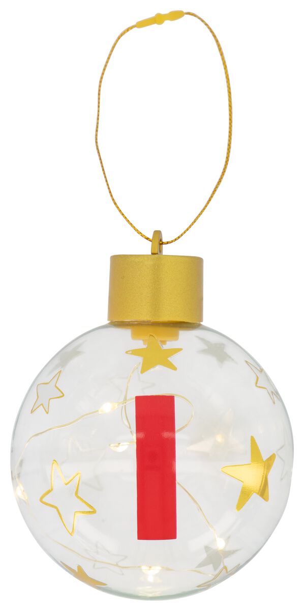LED kerstballen glas Ø 8 cm A t/m Z goud - HEMA