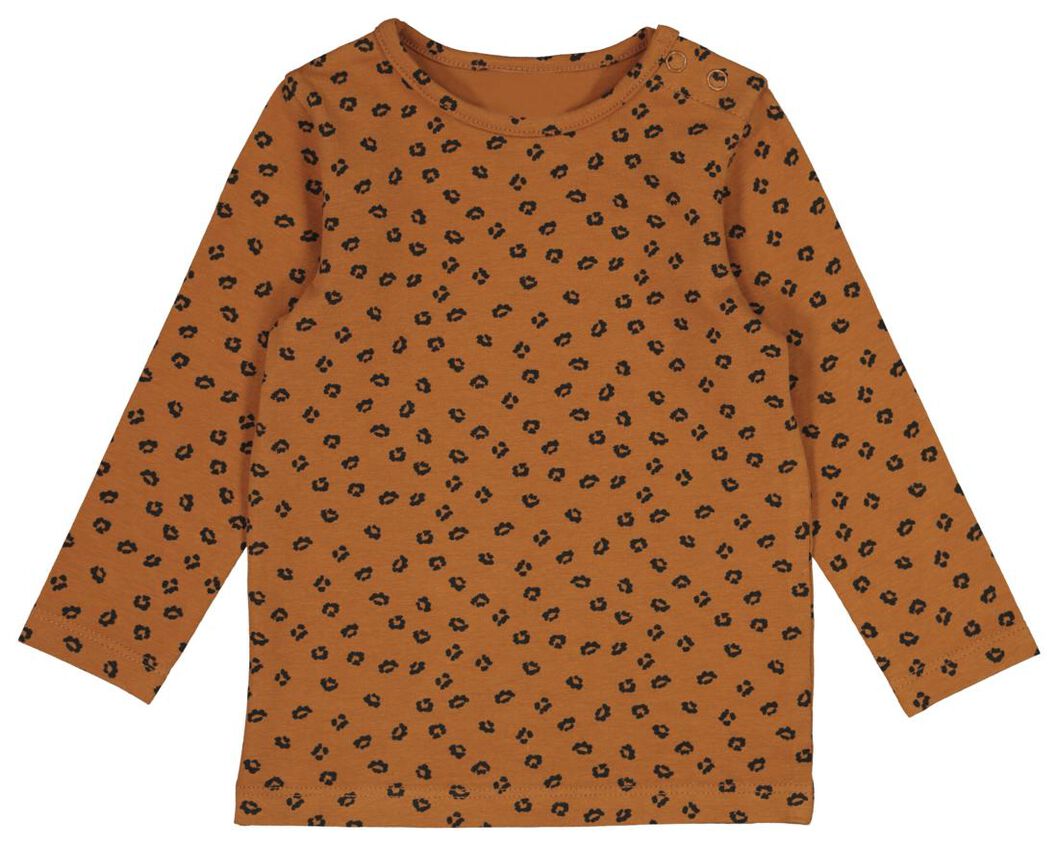 baby t-shirt luipaard bruin - HEMA