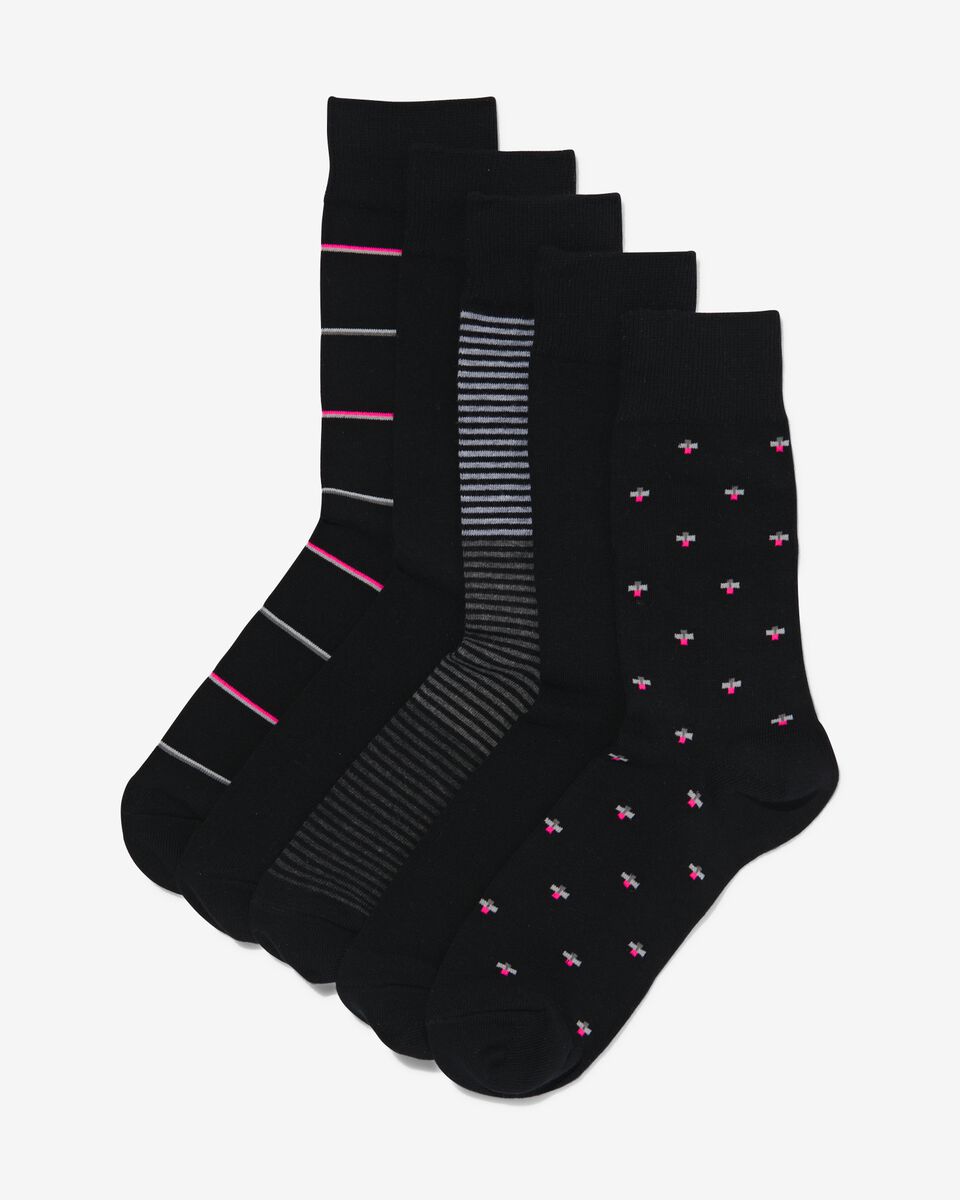 heren sokken met katoen vlieg - 5 paar zwart - HEMA