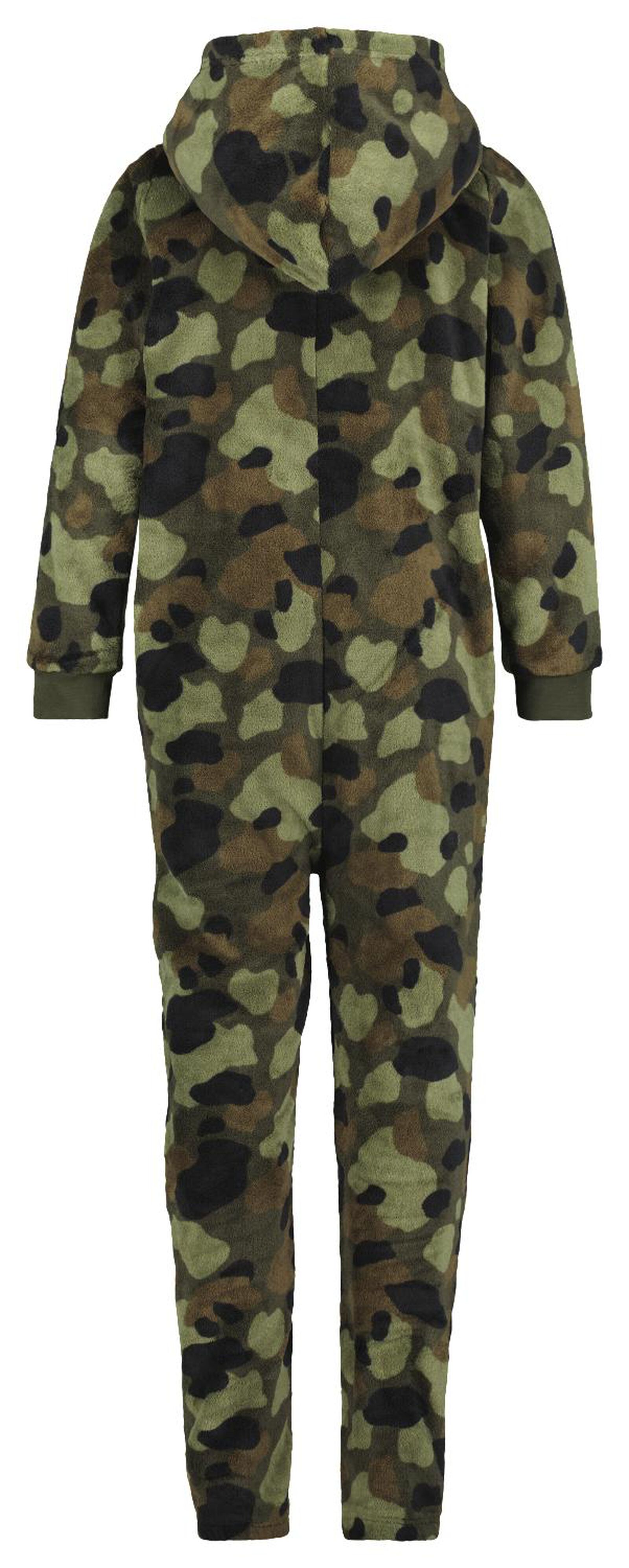 kinder onesie fleece camouflage groen - HEMA