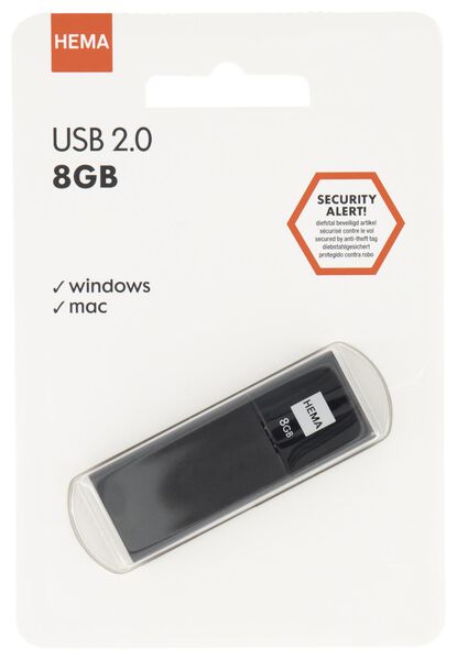 USB stick 2.0 8GB zwart - HEMA