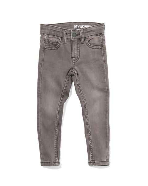kinder jeans skinny fit grijs - HEMA