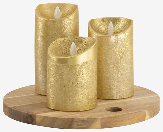 wax kaarsen goud 3 stuks - HEMA
