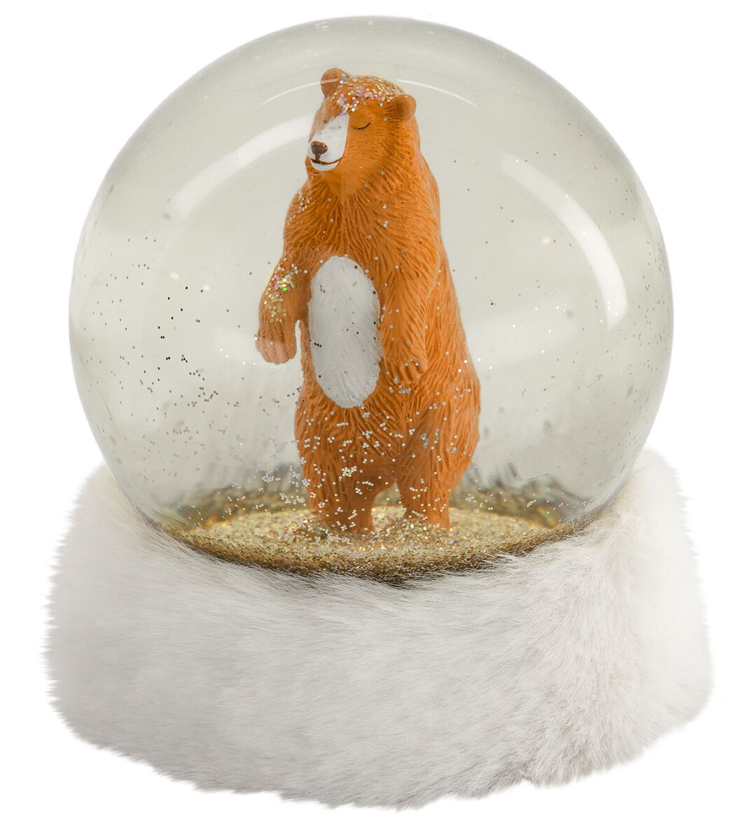 sneeuwbol glas met beer Ø10cm - HEMA