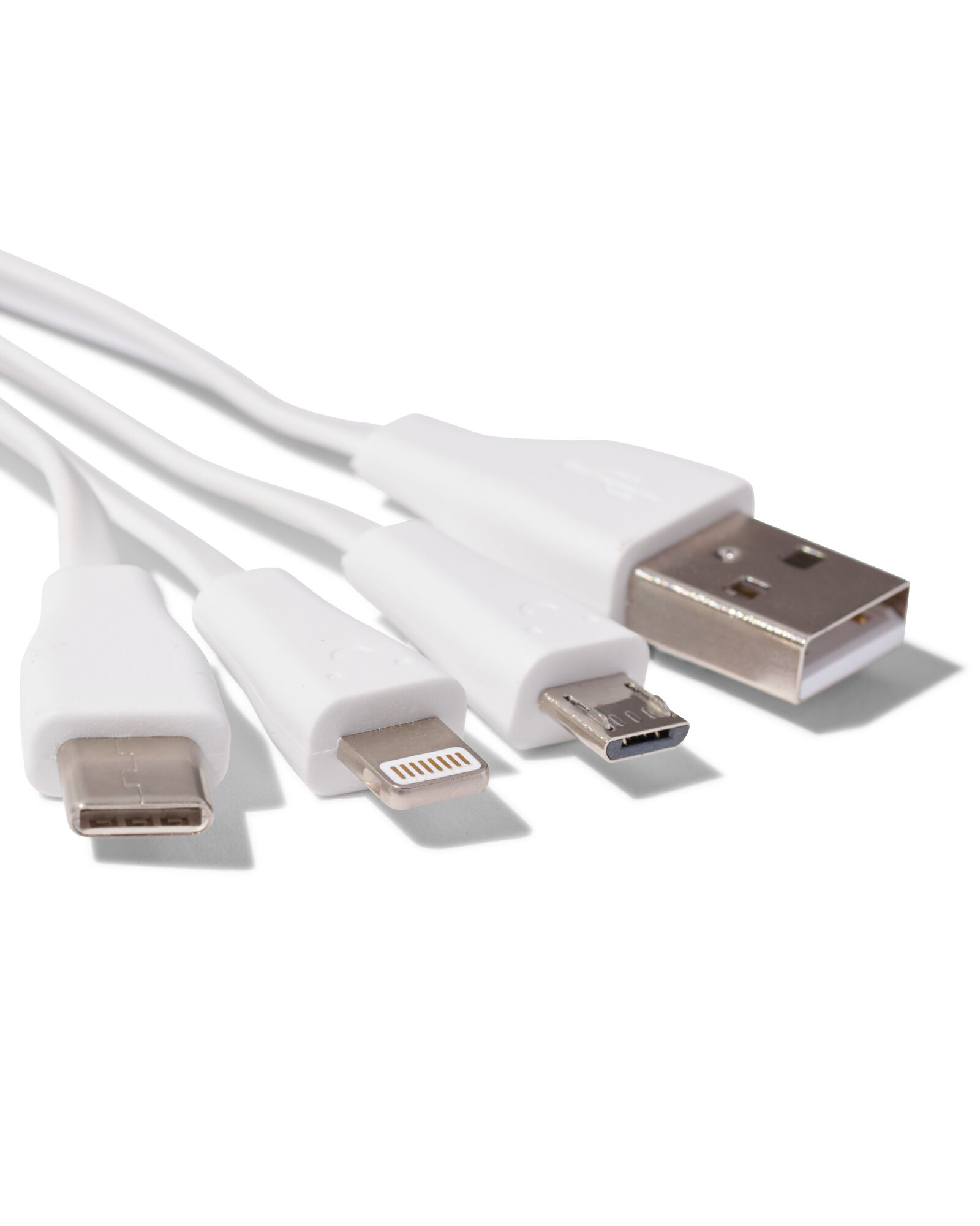 4-in-1 USB laadkabel, USB-C, micro USB & 8 pin - HEMA
