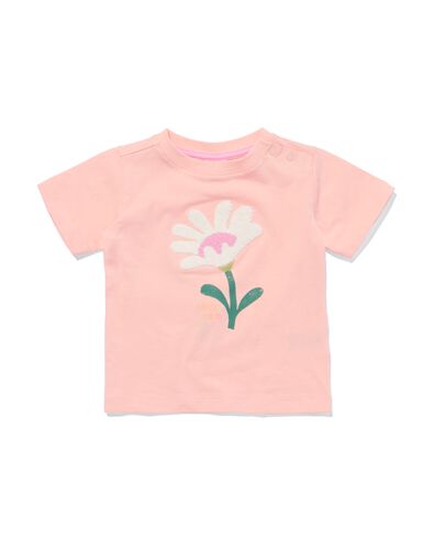 baby t-shirt bloem perzik 62 - 33043751 - HEMA