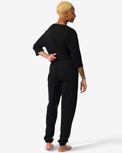 damespyjamabroek met katoen zwart S - 23470241 - HEMA