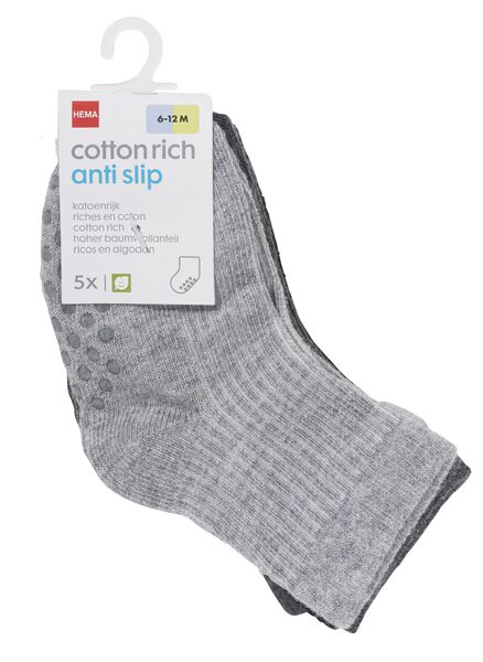 baby sokken met katoen - paar grijs - HEMA