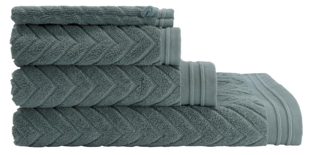 handdoeken - hotel extra zwaar zigzag groen zeegroen - HEMA