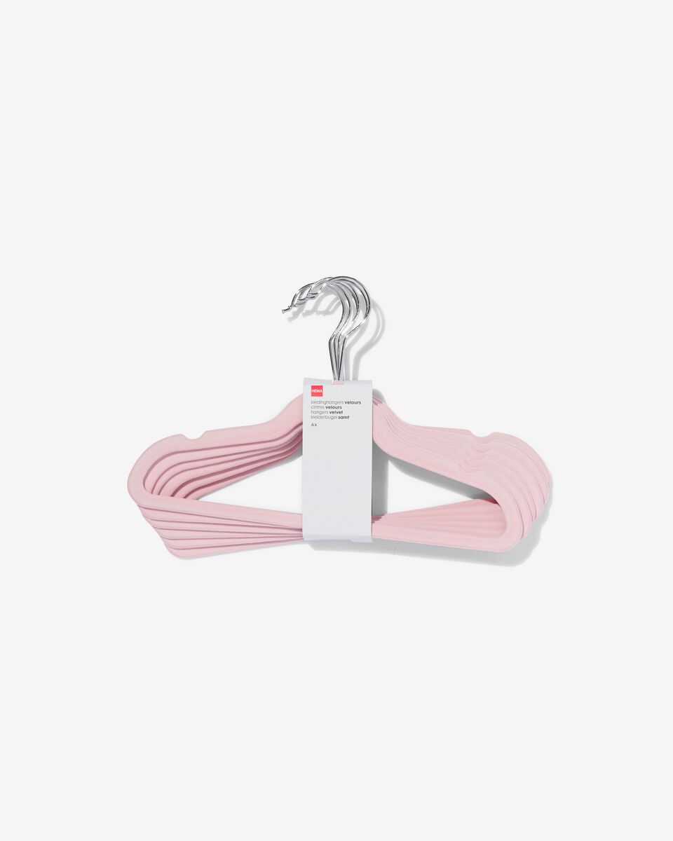 kledinghanger kind velours roze - 6 stuks - HEMA