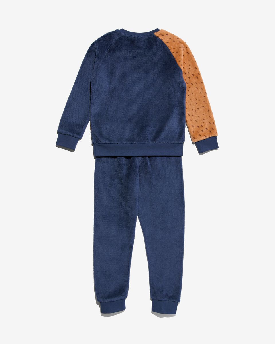 kinder pyjama fleece hond donkerblauw - HEMA