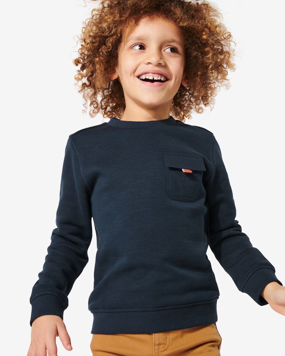 kinder sweater donkerblauw - HEMA