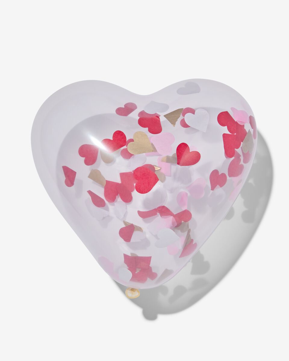 confettiballonnen hart 30 cm - 6 stuks - HEMA