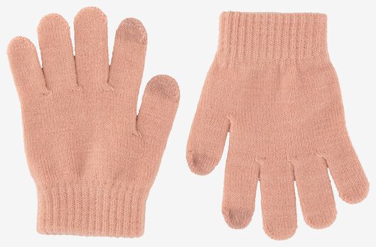 kinder handschoenen met touchscreen gebreid - 2 paar roze - HEMA