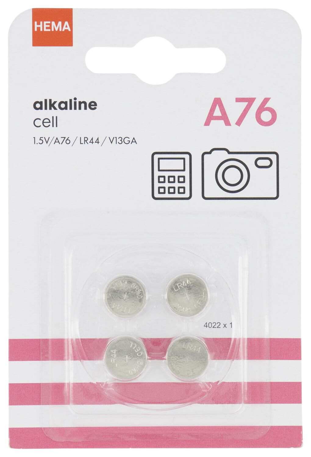 A76 alkaline batterijen - 4 stuks - HEMA