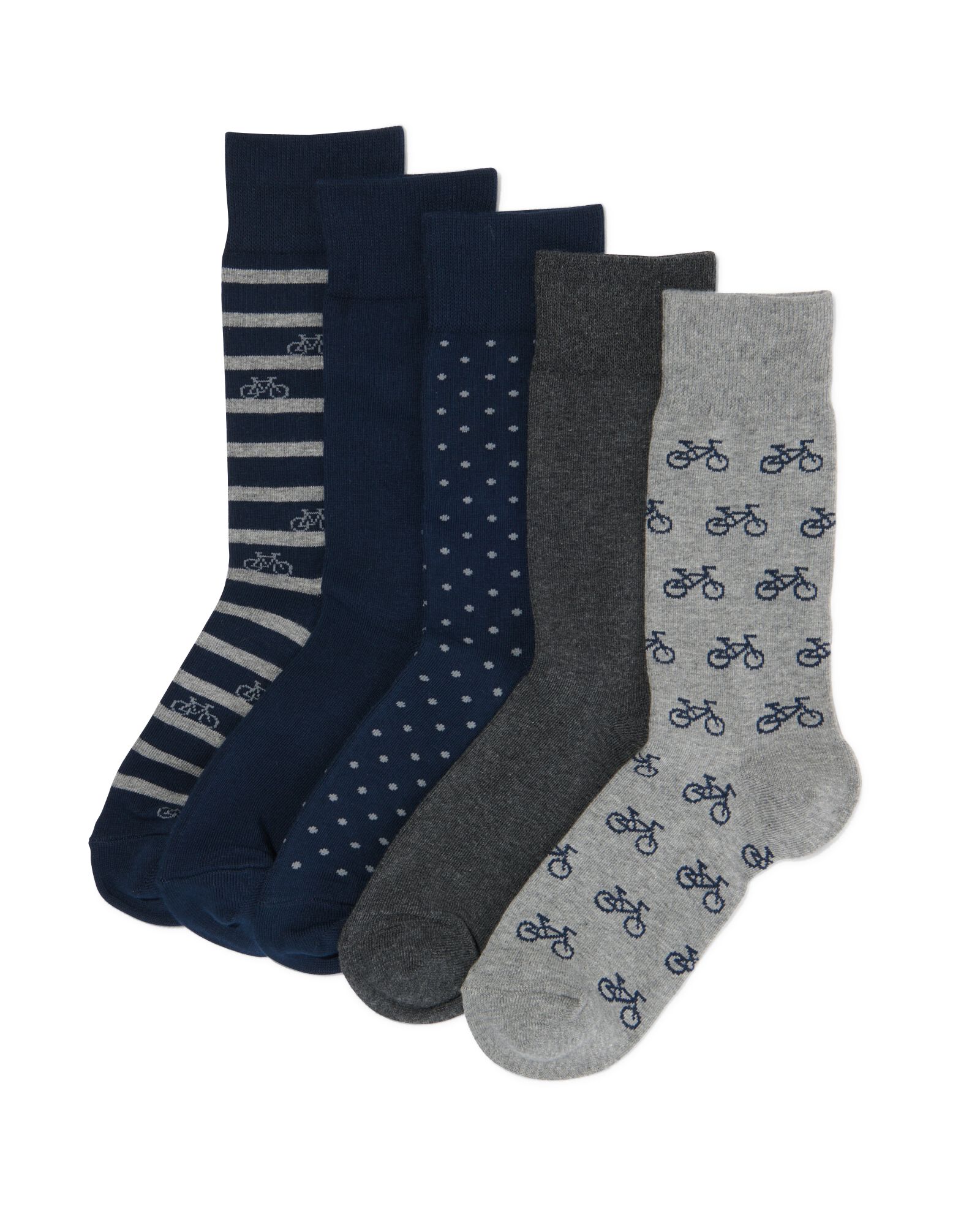 heren sokken met katoen - 5 paar donkerblauw - HEMA