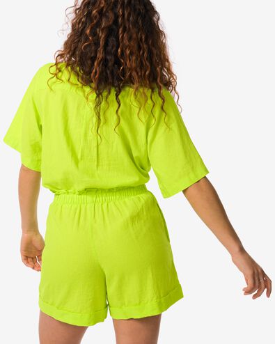 dames korte broek Raiza met linnen groen S - 36279271 - HEMA