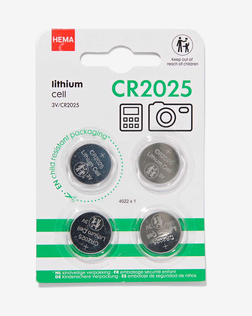 CR2025 lithium batterijen - 4 stuks - HEMA