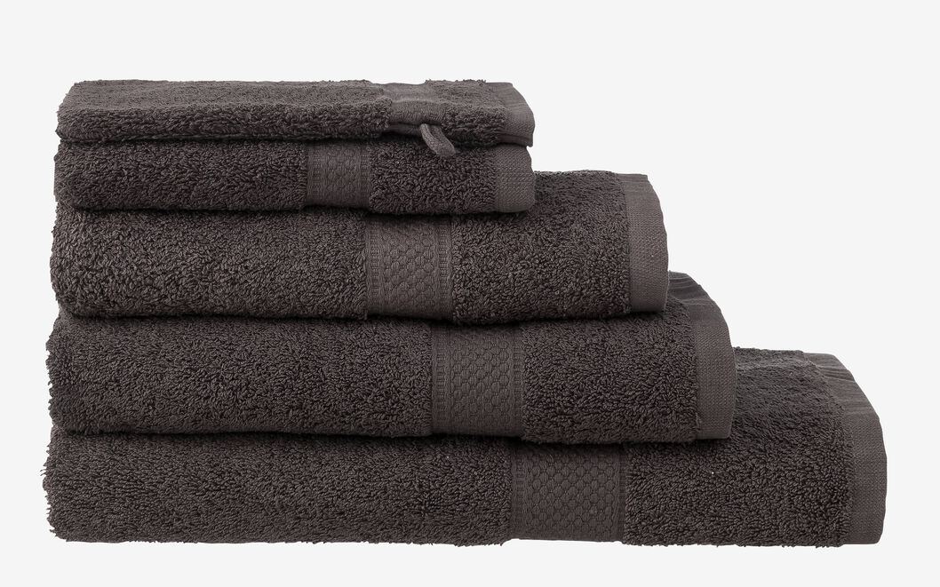 handdoeken - zware kwaliteit donkergrijs - HEMA