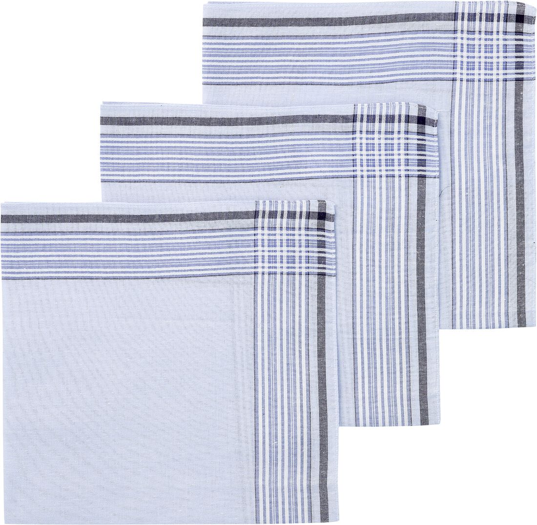 HEMA Zakdoeken Blauw 40x40 - 3 Stuks (blauw)