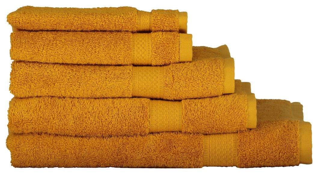 handdoeken - zware kwaliteit okergeel - HEMA