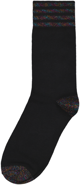 dames kerst sokken met glitters zwart - HEMA
