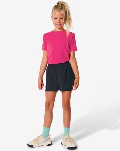 kinder korte sportbroek met legging zwart 110/116 - 36090460 - HEMA