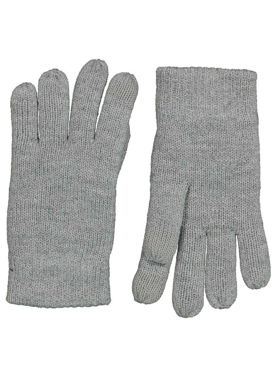 kinder handschoenen touchscreen grijsmelange - HEMA