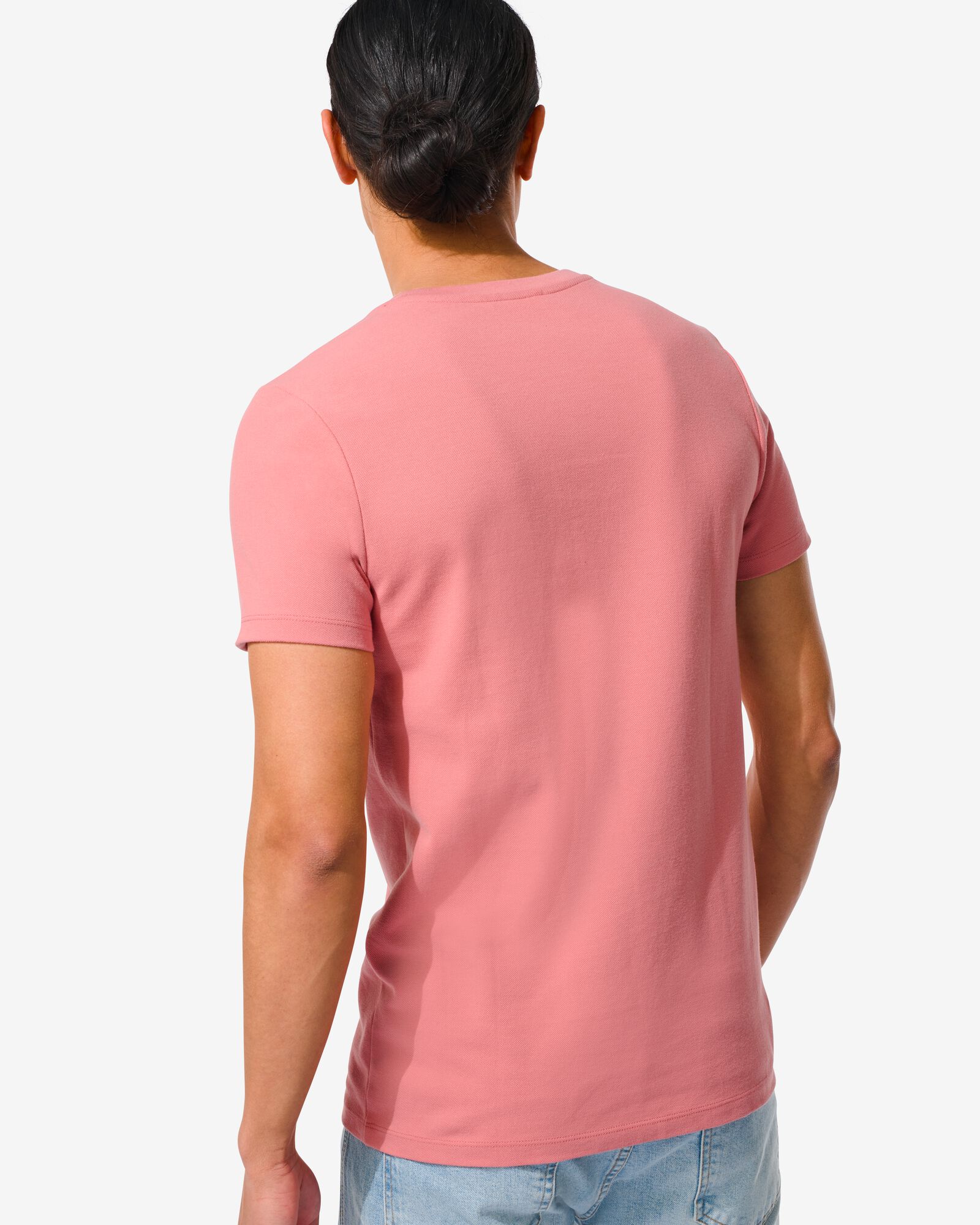 heren t-shirt piqué roze - HEMA