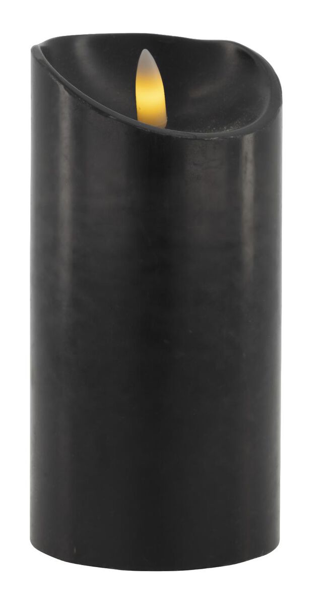 LED kaars met wax Ø7.5x15 zwart - HEMA