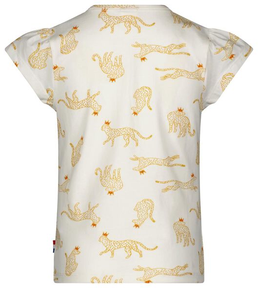 kinder t-shirt luipaard met kroon wit - HEMA