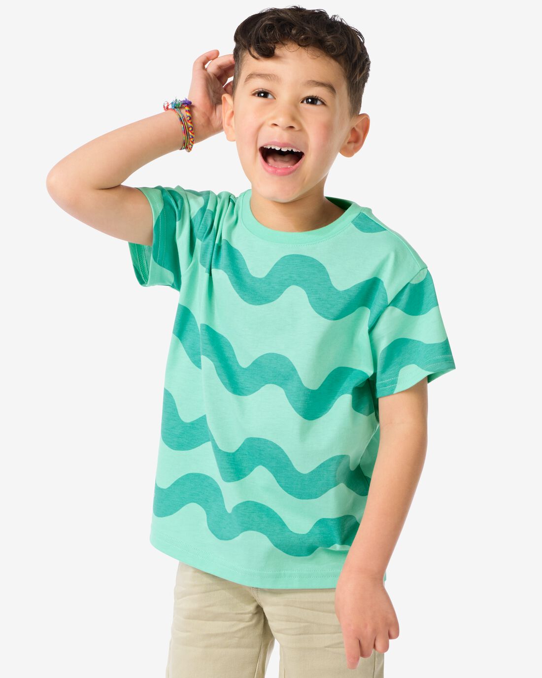 HEMA Kinder T-shirt Golven Groen (groen) - Thumbnail 1