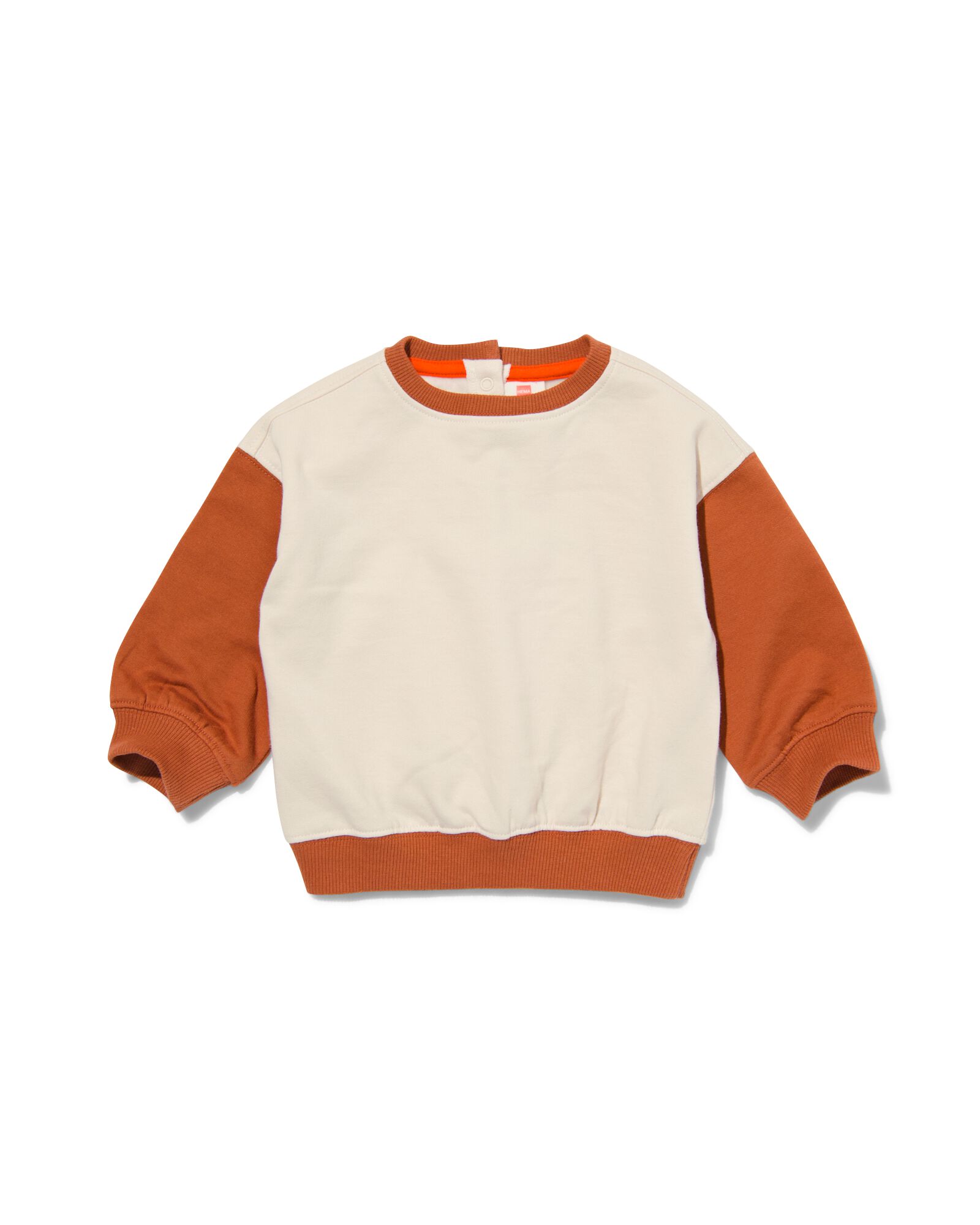 baby sweater met kleurblokken bruin 68 - 33179542 - HEMA