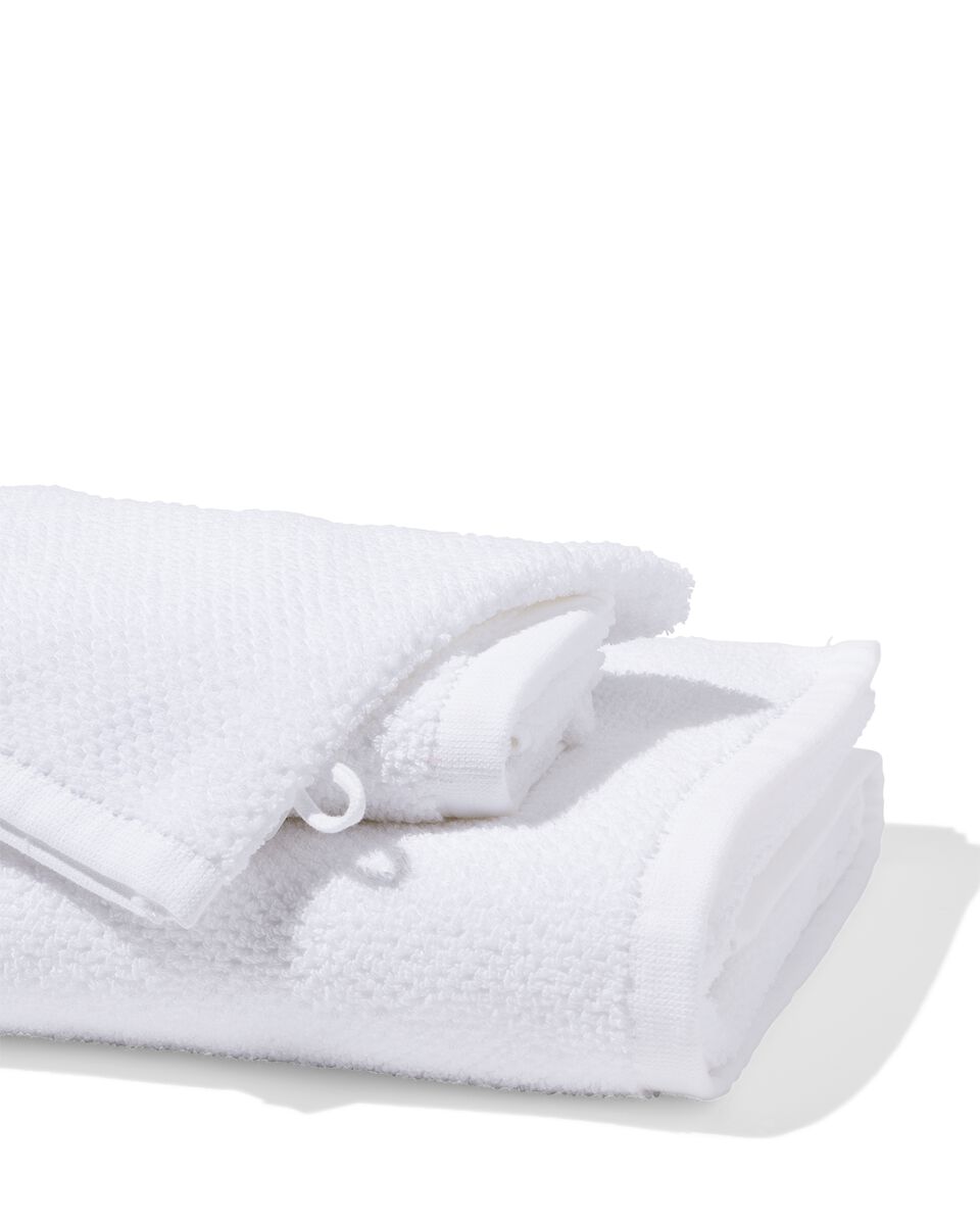 Handdoeken zware kwaliteit structuur wit - HEMA