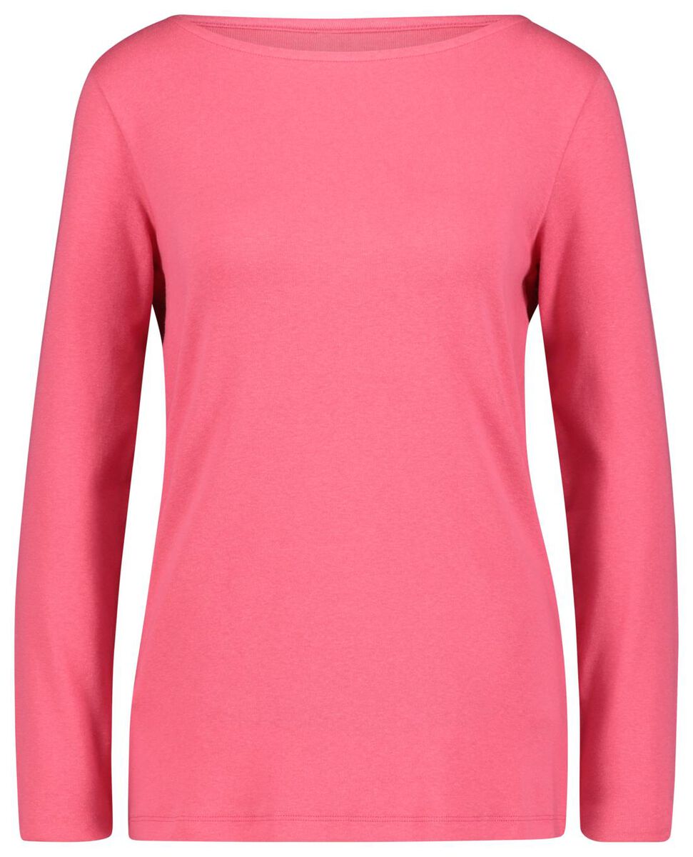 Trekken geef de bloem water Scheur dames t-shirt boothals roze - HEMA