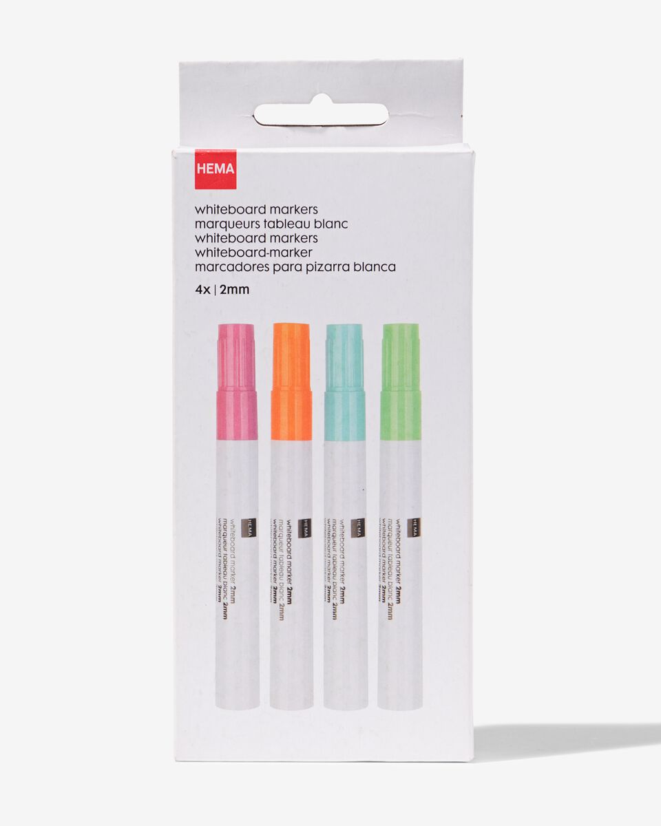 whiteboard markers 2mm pastel - 4 stuks - HEMA