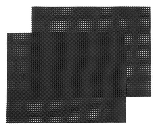 Adelaide katoen Fietstaxi placemats - 32 x 42 - kunststof - zwart - 2 stuks - HEMA