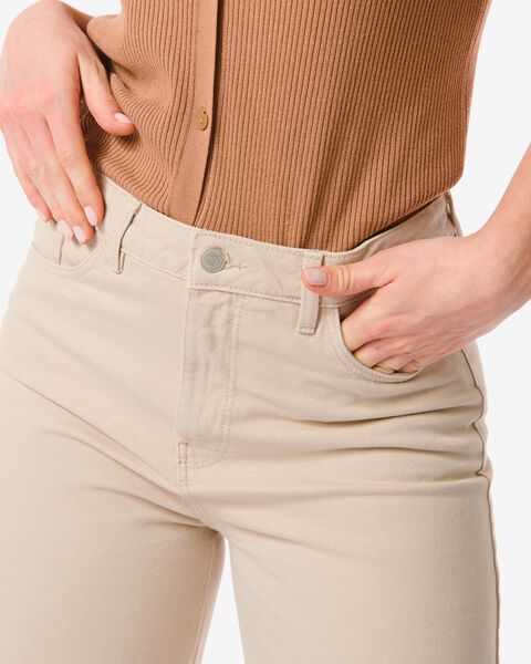 dames jeans wide leg beige - HEMA