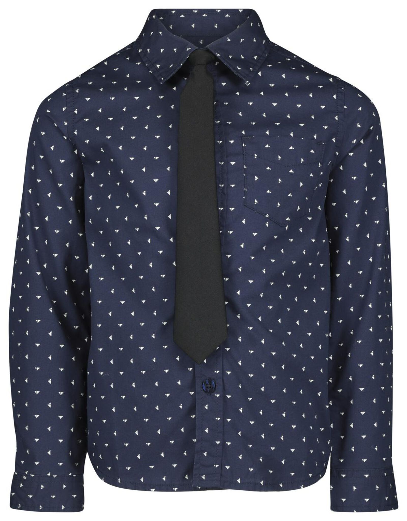 stropdas & kinderoverhemd donkerblauw - HEMA