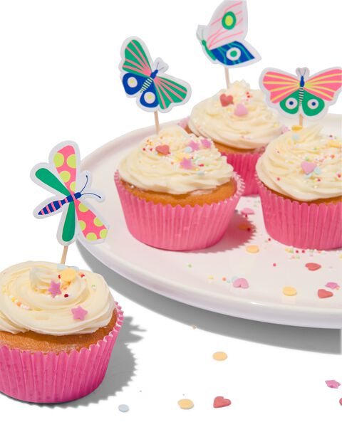 Lotsbestemming Vervullen beweeglijkheid cupcake set vlinder 24 stuks - HEMA