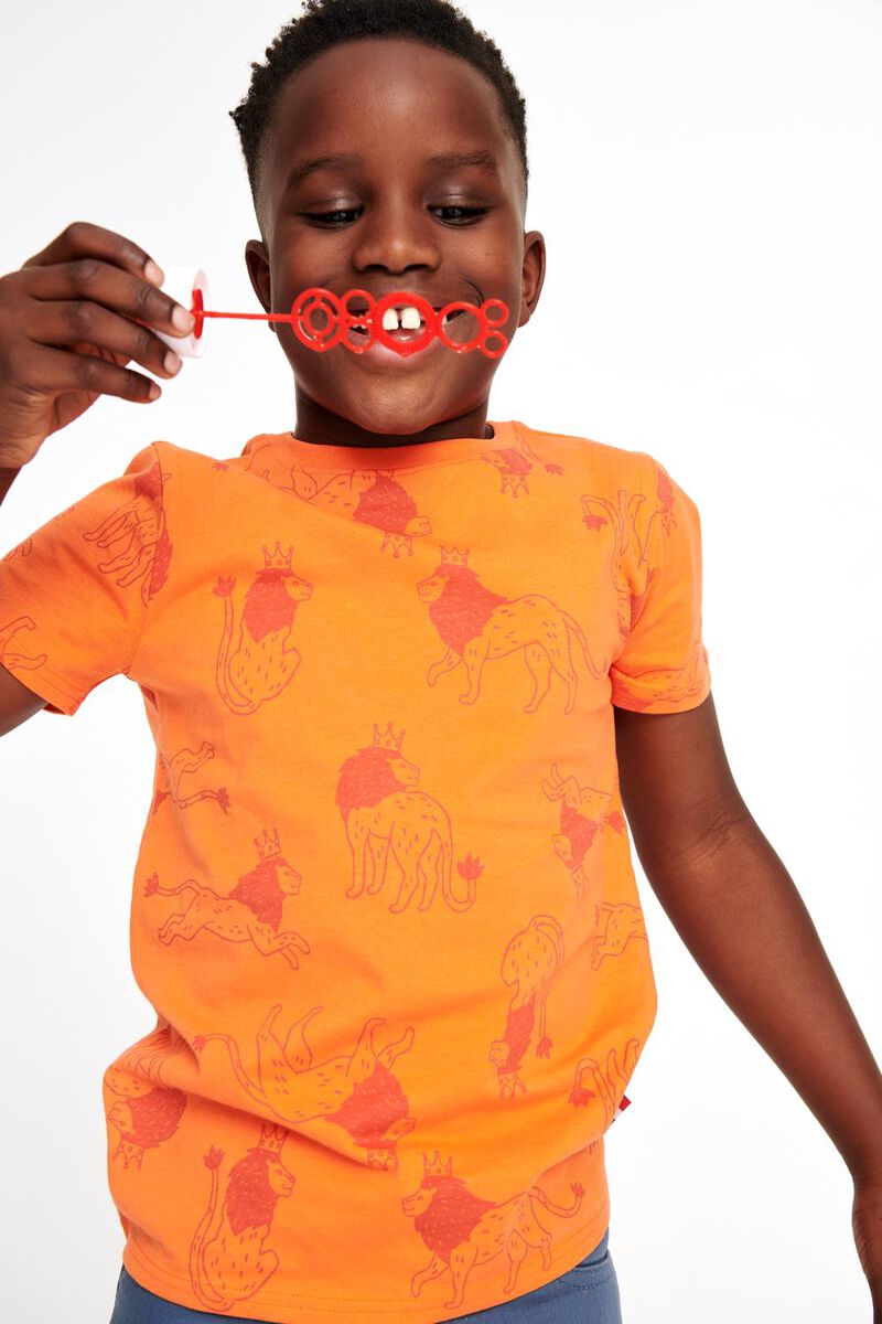 toewijding Pogo stick sprong Regenboog kinder t-shirt Koningsdag oranje - HEMA