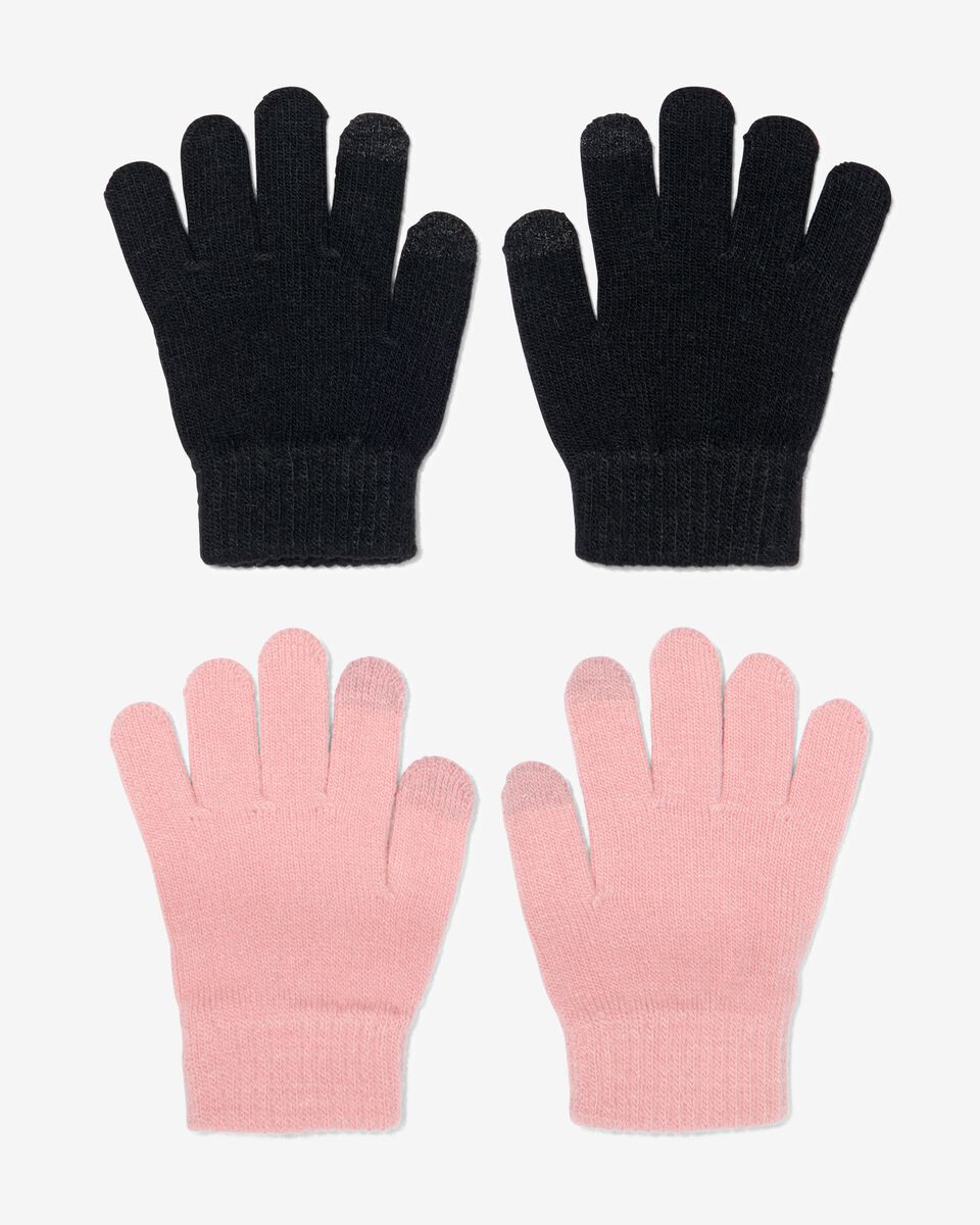 kinder handschoenen met touchscreen gebreid - 2 paar - HEMA