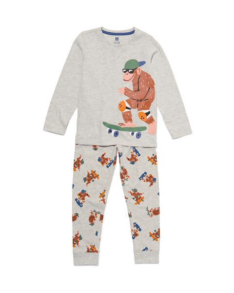 kinder pyjama aap lichtgrijs - HEMA