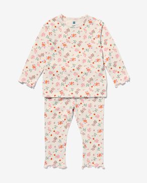 baby pyjama katoen bloemen groen - HEMA