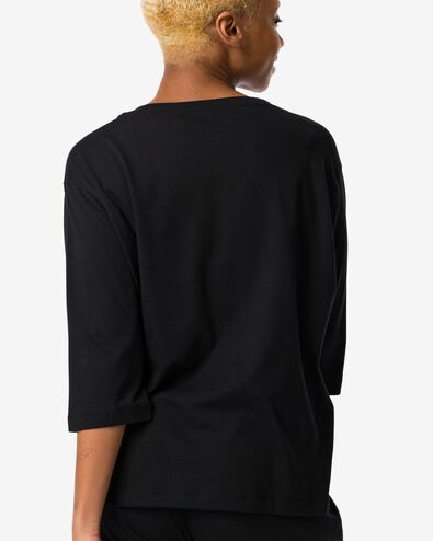 damesnachtshirt met katoen  zwart M - 23480062 - HEMA