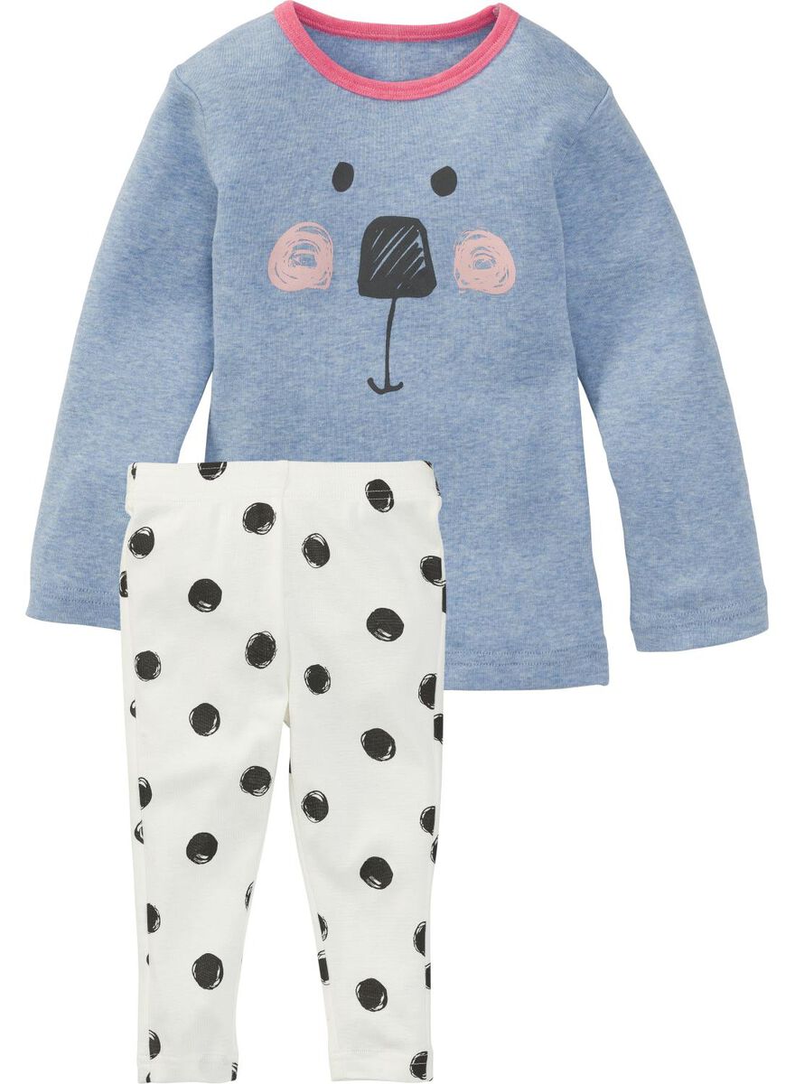 baby meisjes pyjama blauw - HEMA