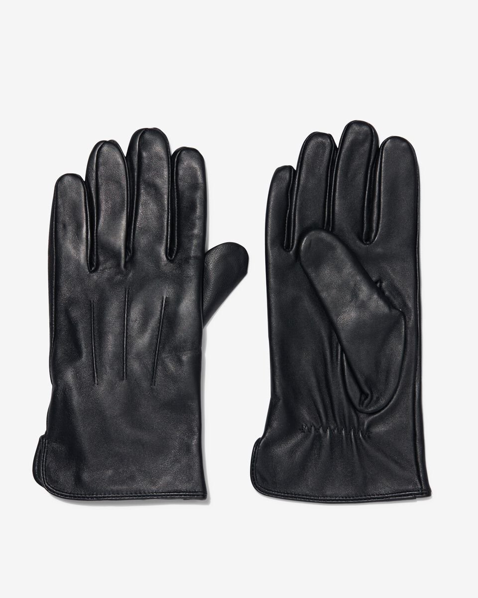 heren handschoenen met touchscreen leer - HEMA